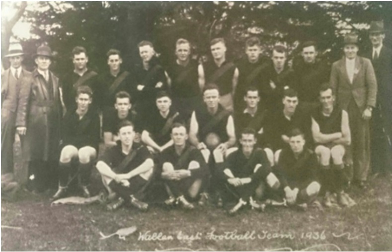 Wallan East Football Club 1936. Edward little is second from the left in the back row.